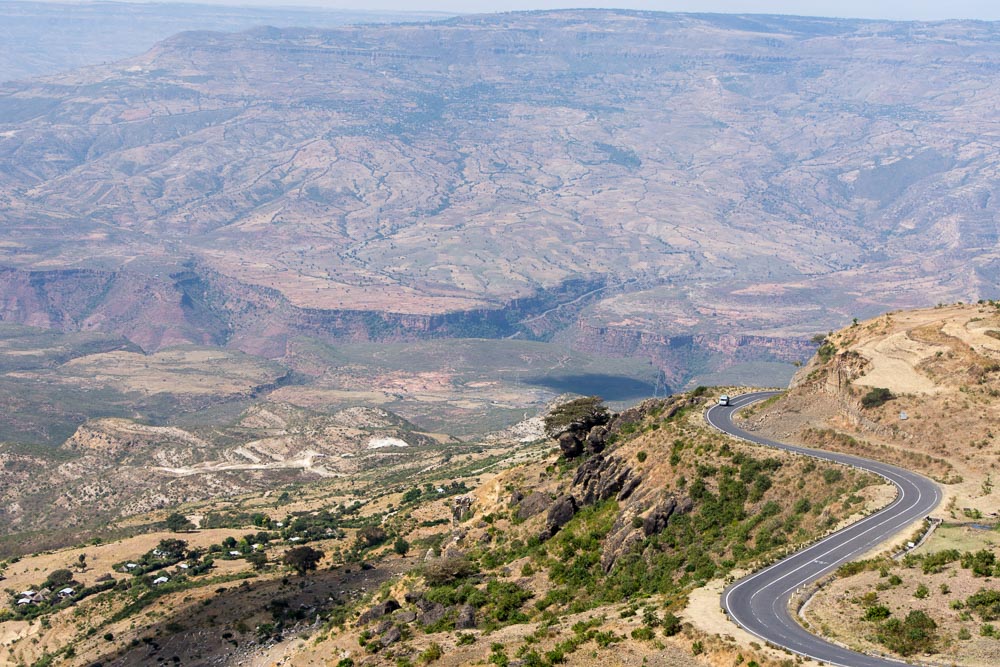 The long, winding and steep road up the Blue Nile Gorge, Ethiopia