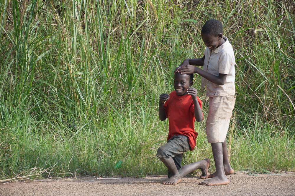 Friendly kids in Uganda. "Goodbye Muzungu!"
