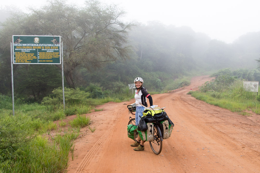 Cycling Katavi National Park - Katavi National Park entrance sign