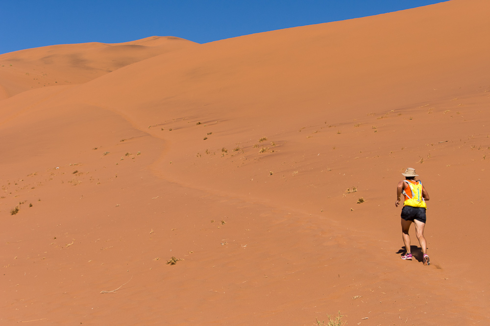 Emily takes to dune running