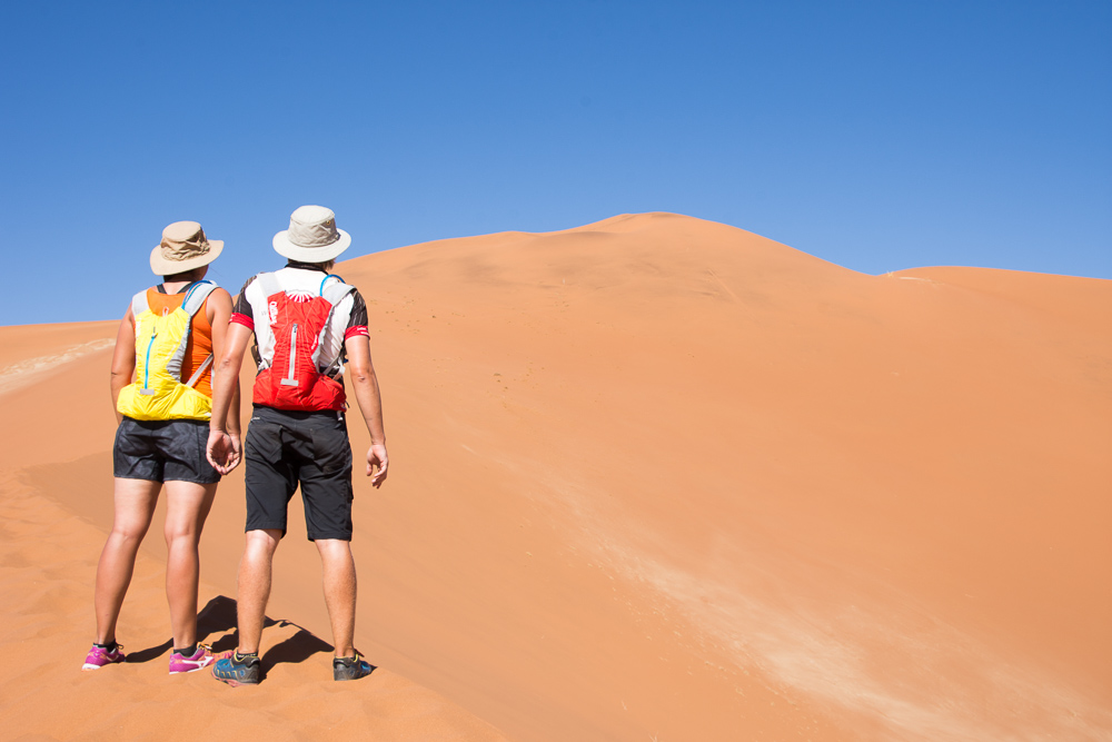 Admiring the view from one of the biggest dunes at Sossusvlei